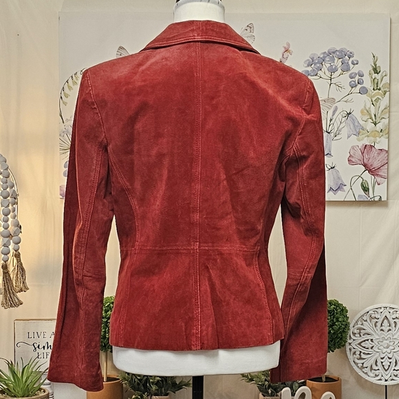 NEW YORK & COMPANY (STYLE.CN040071) GENUINE LEATHER SUEDE SINGLE BREASTE… - Picture 10 of 16